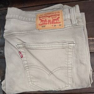 Levi's Strauss 505 Mens Khaki Jeans: 34x30